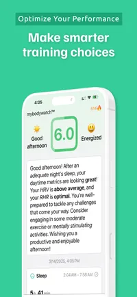 MyBodyWatch training optimization guidance